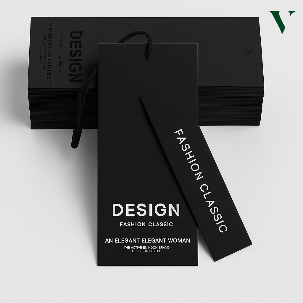 Buy clothing hang tags displaying brand logo with bold, stylish designs
