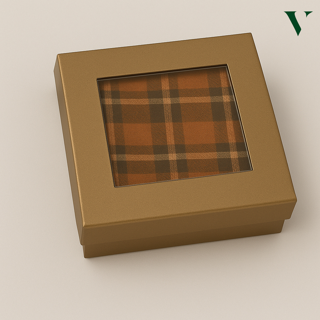 Custom scarf packaging designed for online delivery and protection