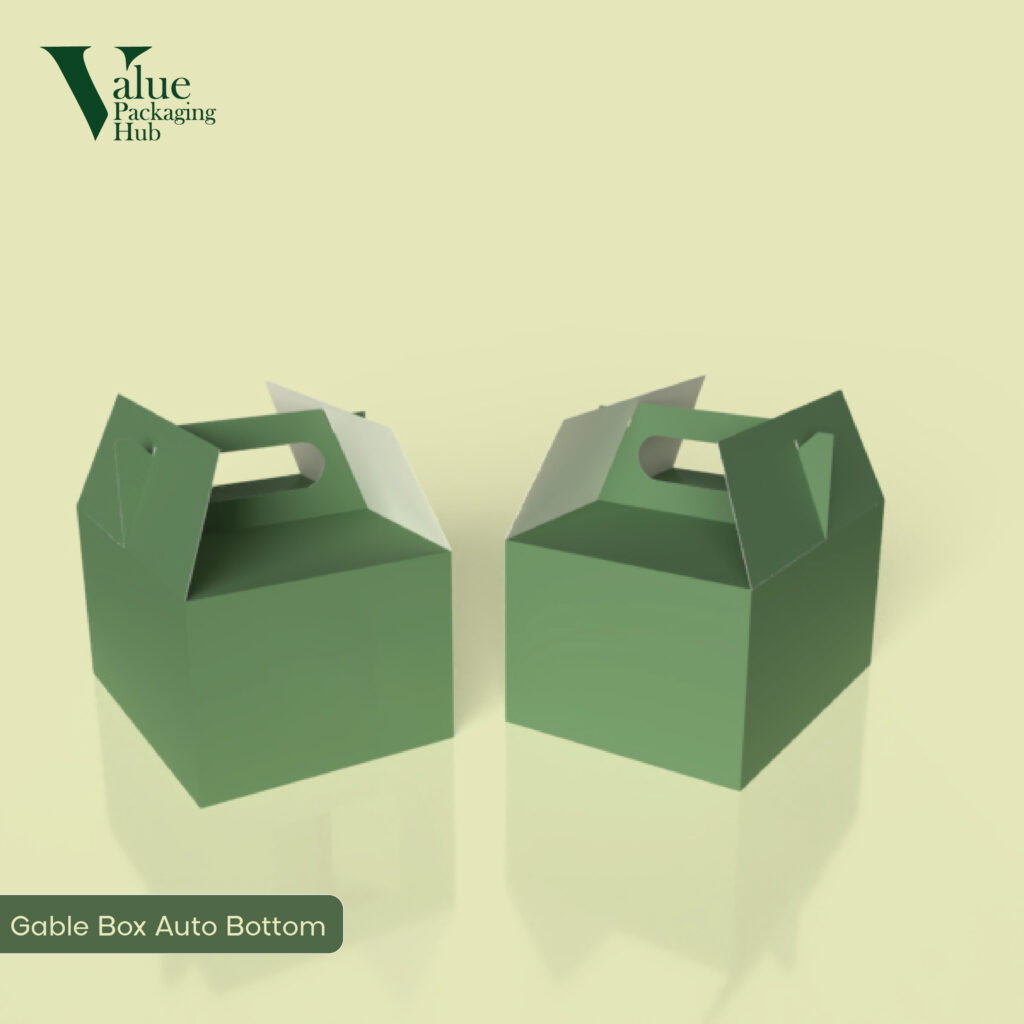 Customized gable box auto bottom with easy carry handle for gifts