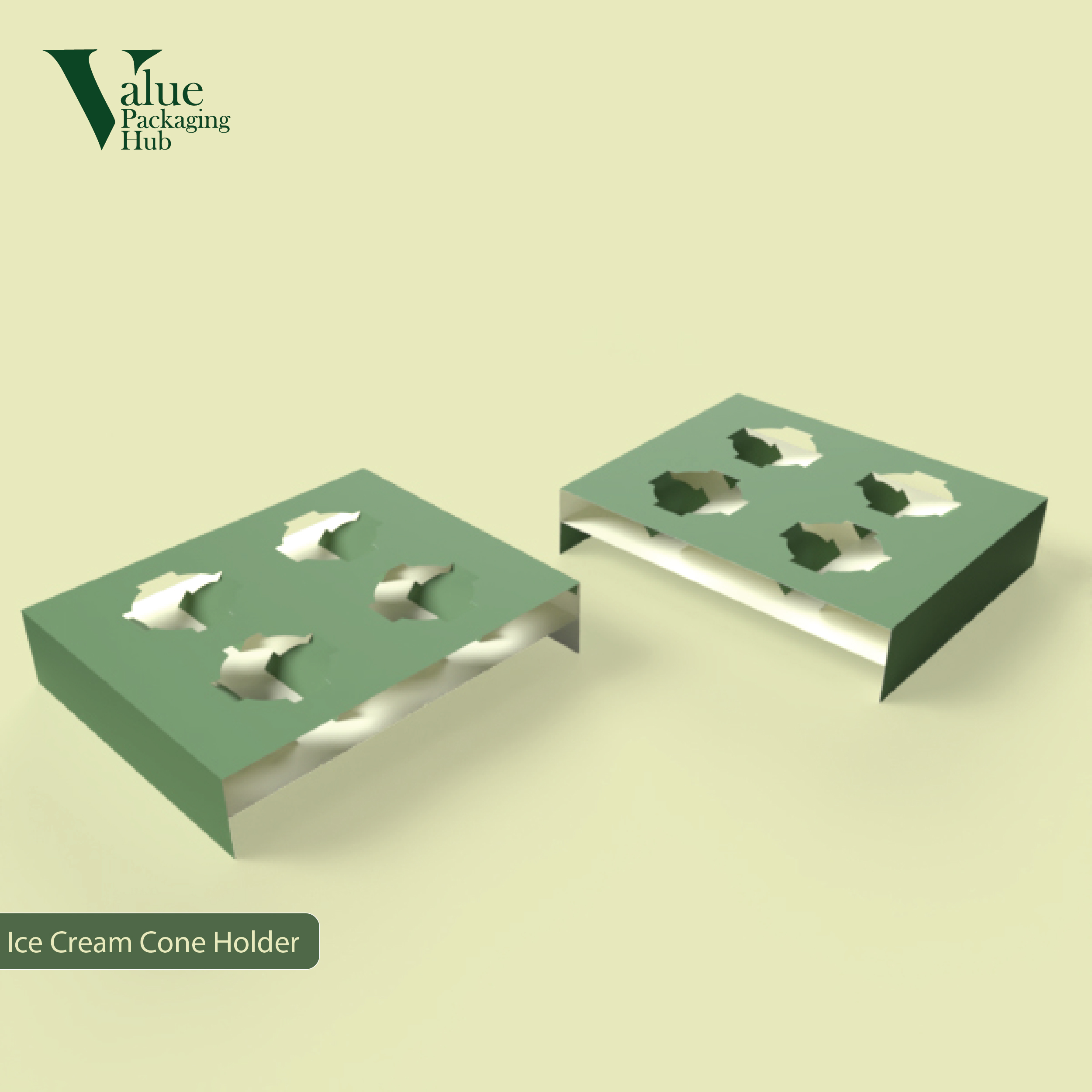 Keep a mess-free dessert in a custom ice cream cone holder at Value Packaging Hub