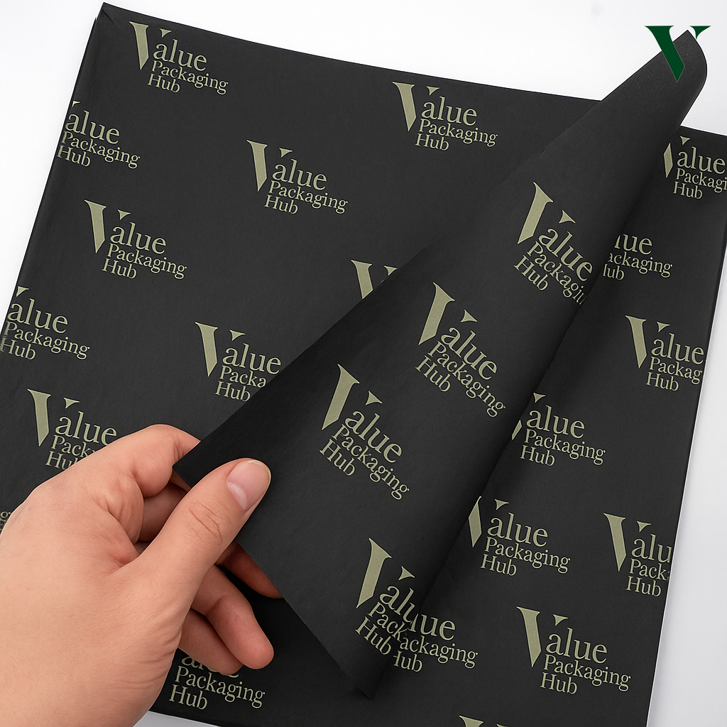 Custom packaging paper printed with exciting brand colors and patterns