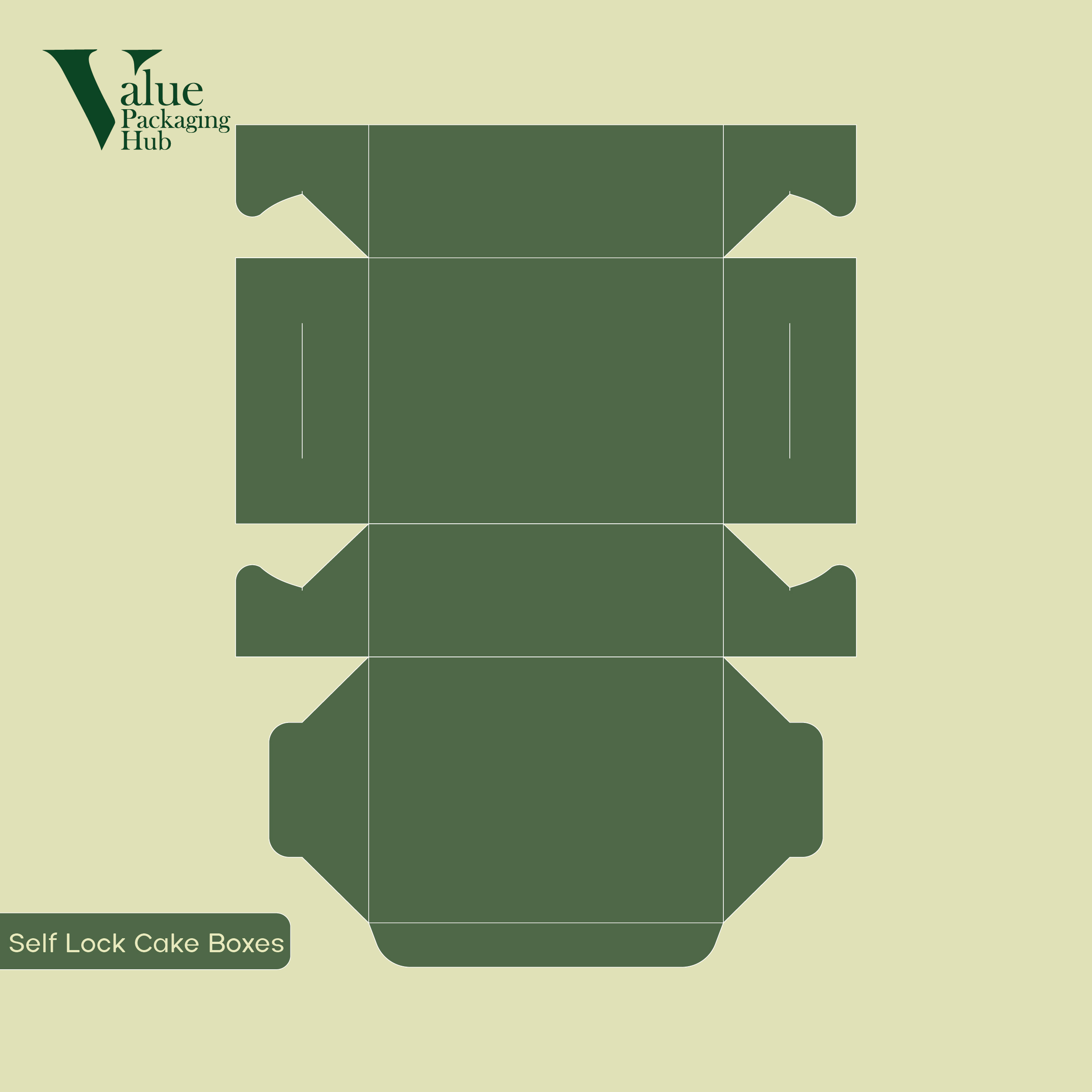 Affordable custom cake box with a self-locking system at a discount offer.