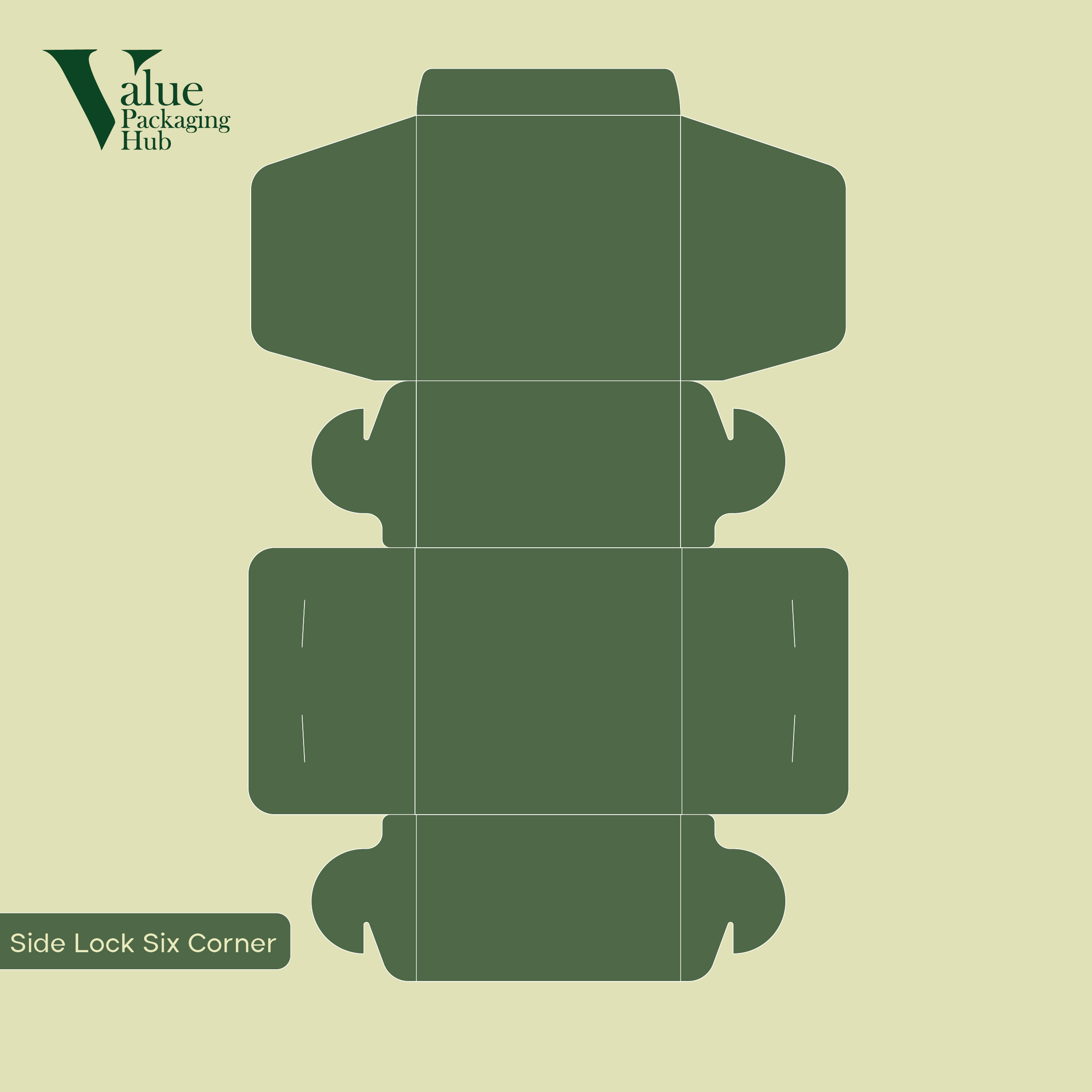 Recyclable six-corner side-lock custom box providing affordable wholesale options.