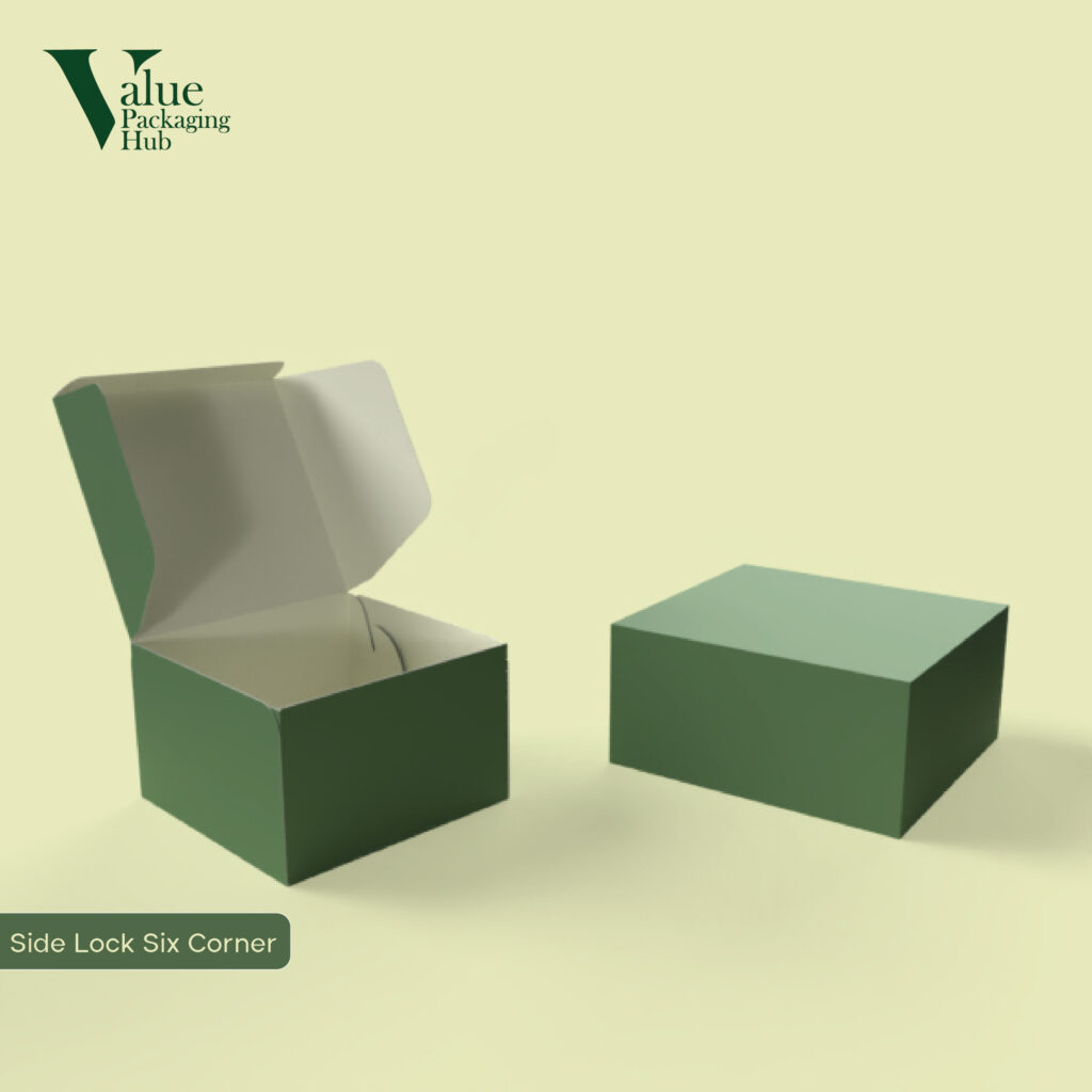 Provide a luxury structure for premium custom side lock six corner boxes.