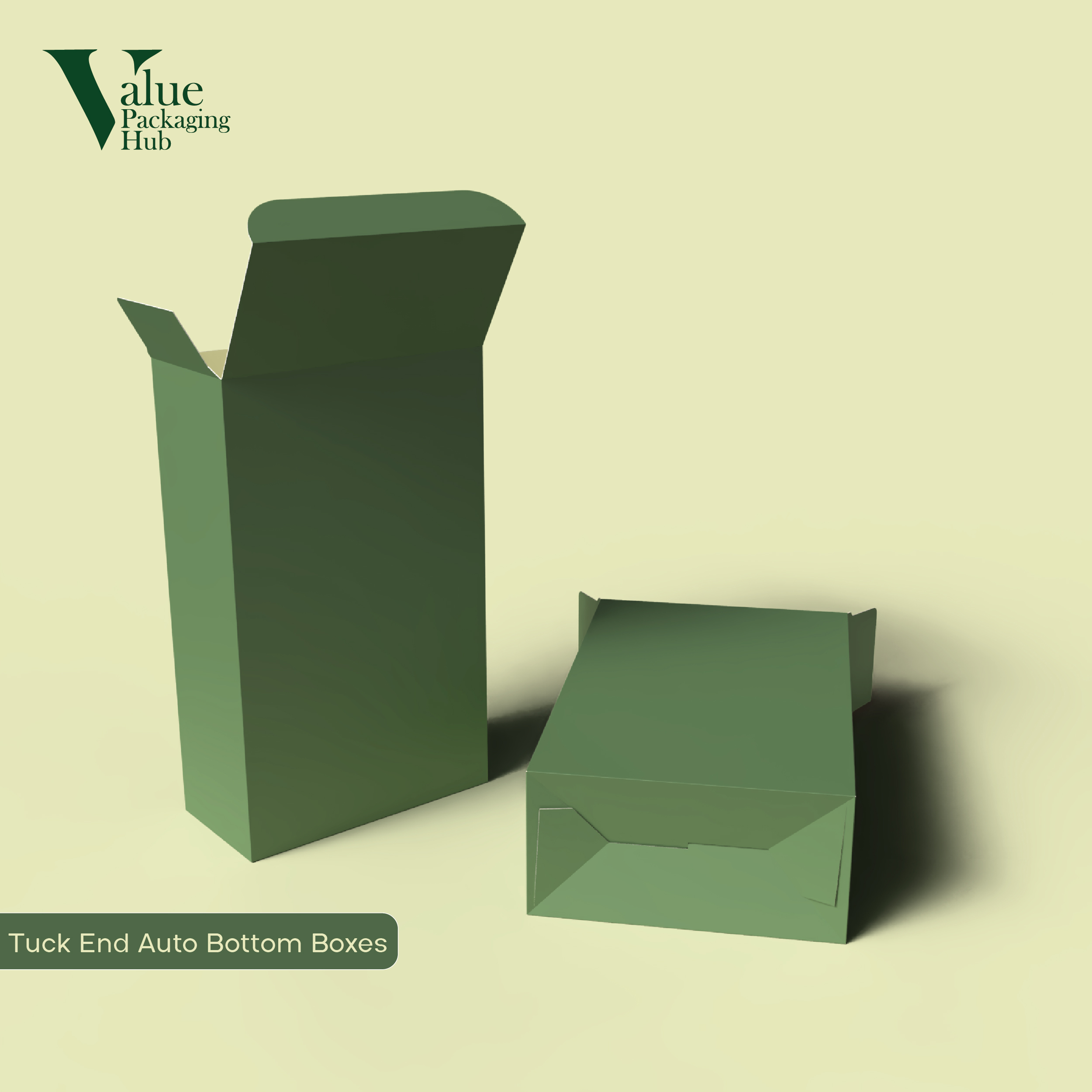 Auto-bottom custom tuck-end box built for premium product durability.