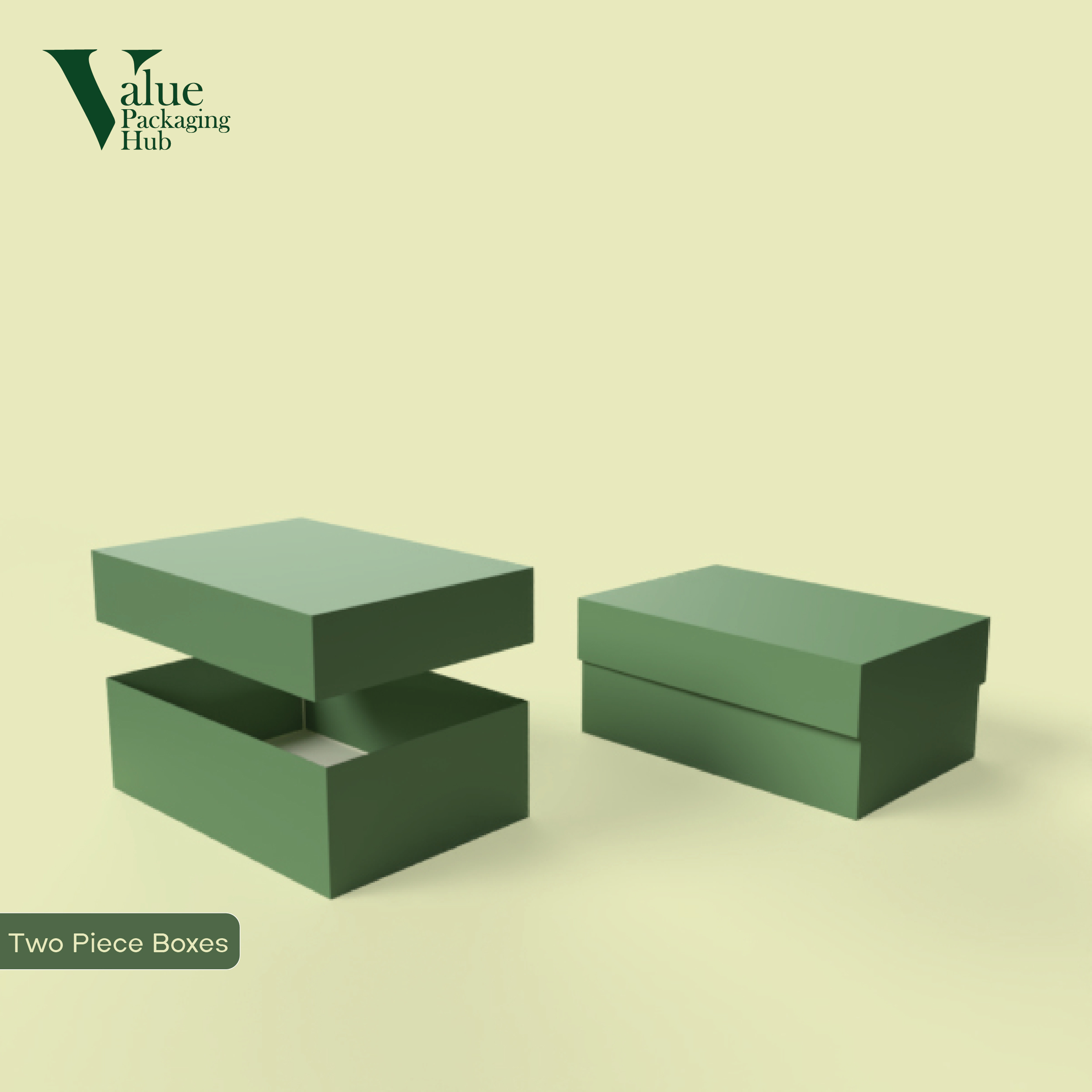 Display your product in custom two-piece boxes with recyclable packaging.