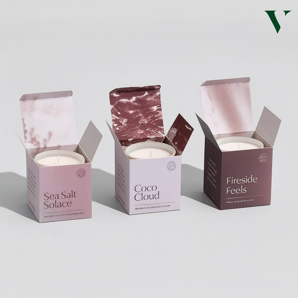 Order custom candle boxes with logo branding for retail stores