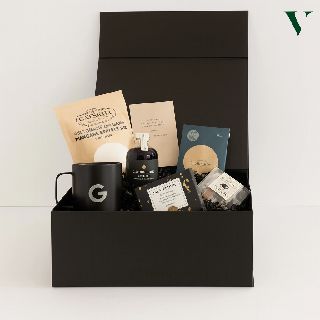 Order small to large quantity corporate gift packaging with logo personalization.