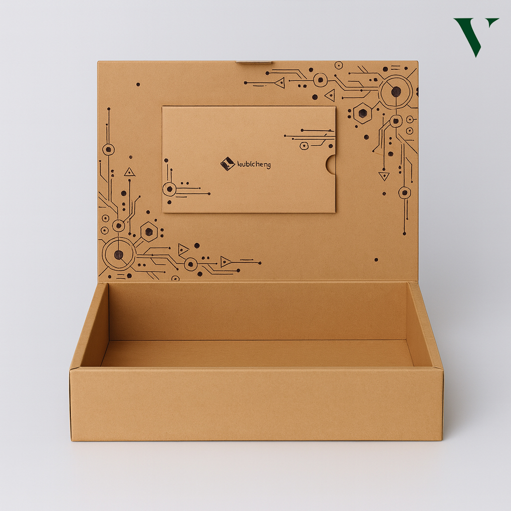 Rigid presentation boxes crafted for executive product displays at stores.