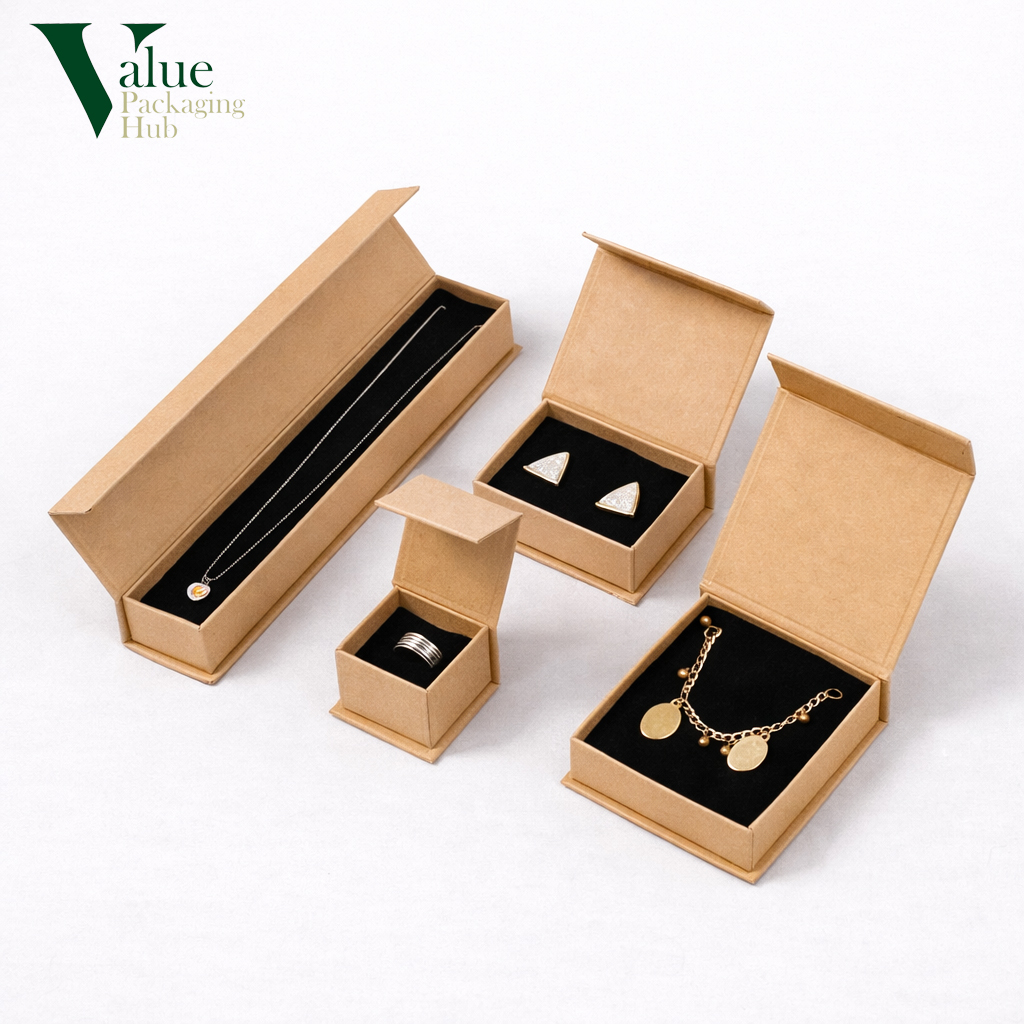 Collect your little ornaments in professionally made Kraft jewelry boxes