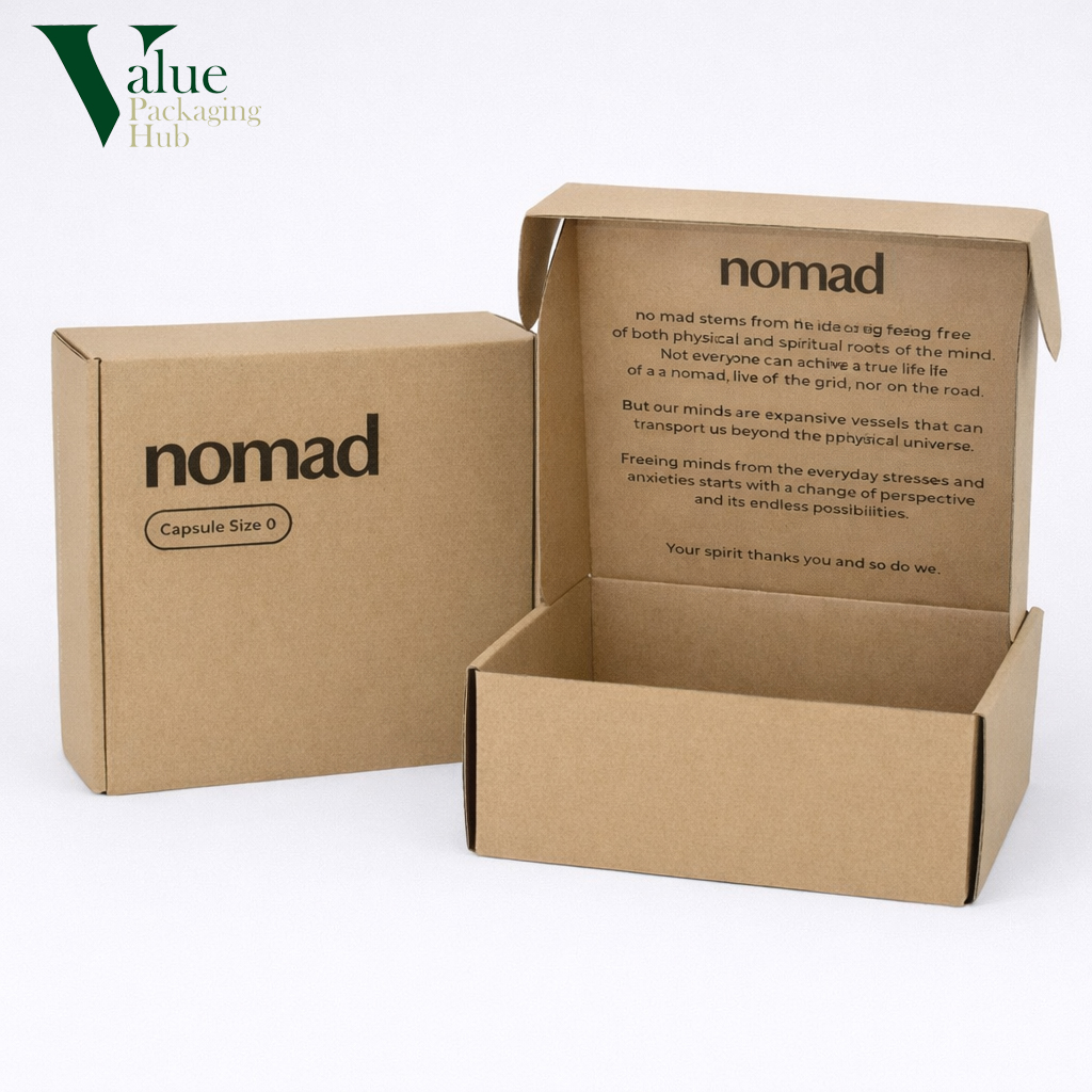 Get a free quote for ecommerce shipping Kraft Mailer boxes.