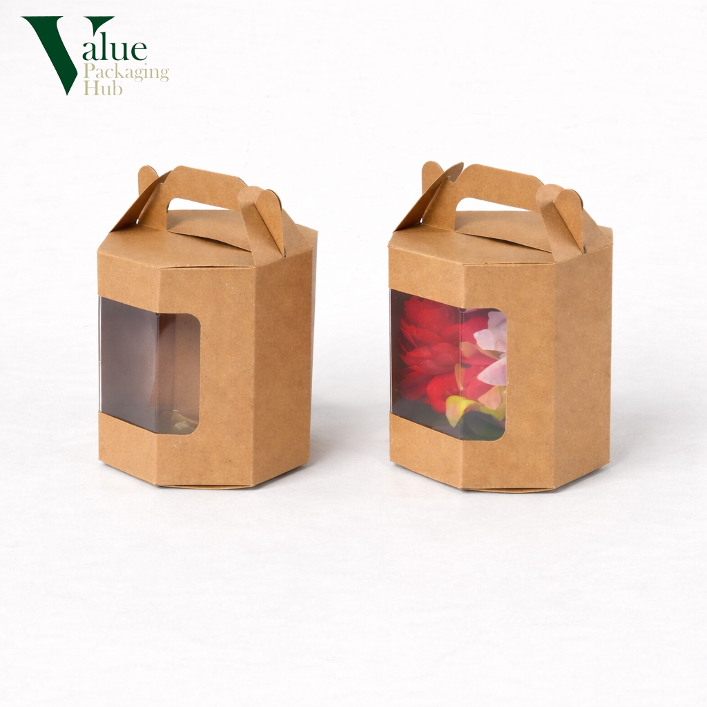 Pack your handmade soaps in Kraft paper window boxes.