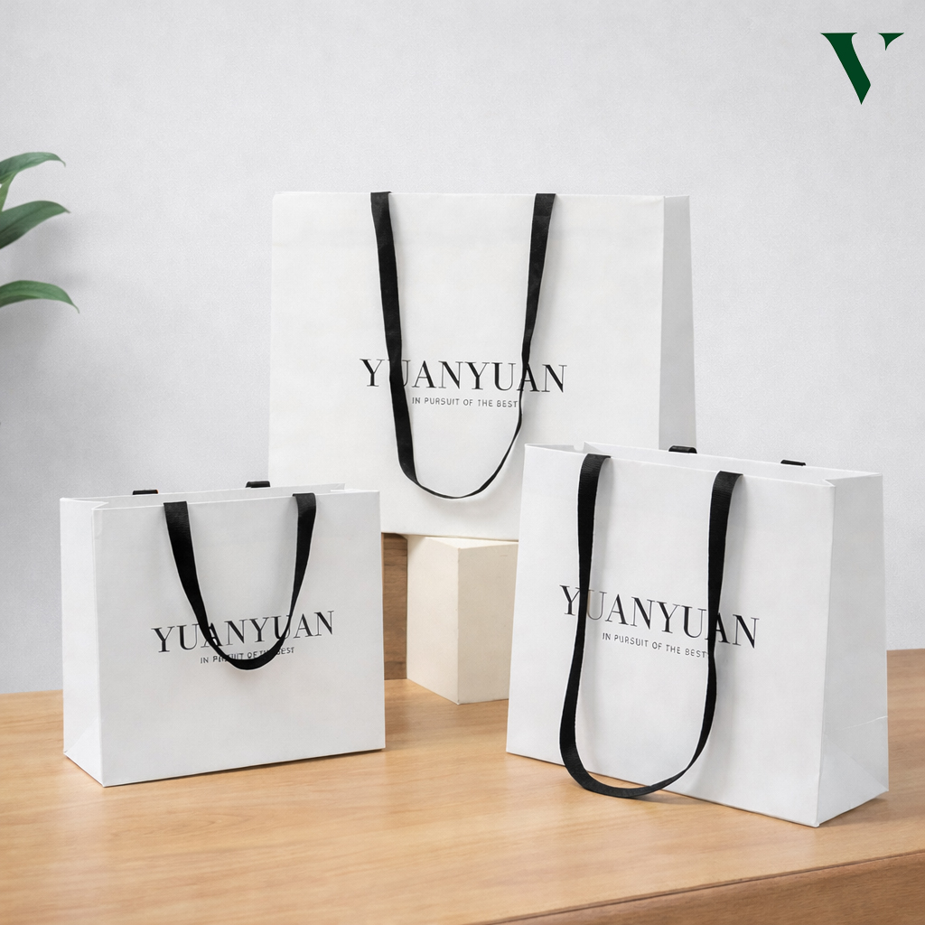 Get white paper bags to package events and retail stores' minimal products