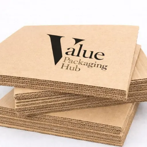 Corrugated stock material for custom packaging boxes