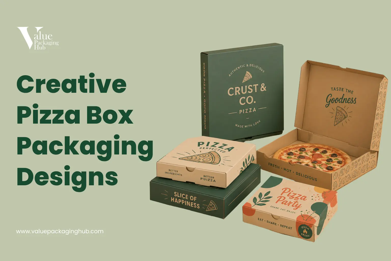 Creative pizza packaging design ideas for modern pizza brands