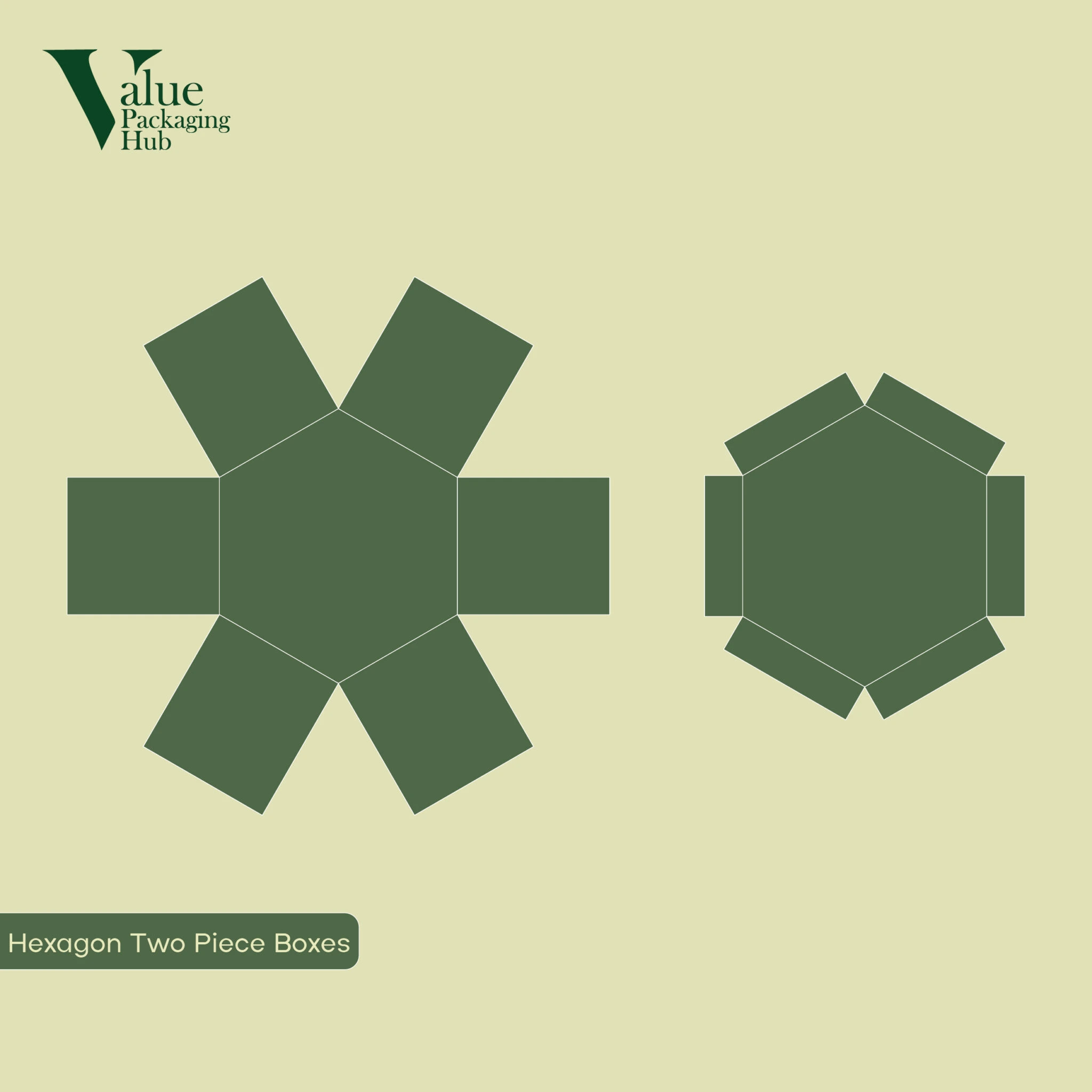 hexagon two piece boxes