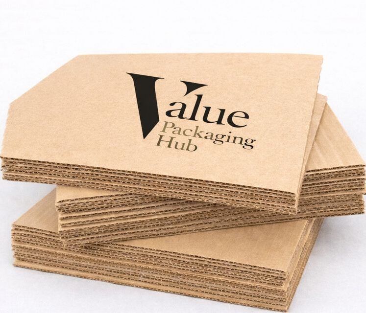 Corrugated stock material for custom packaging boxes