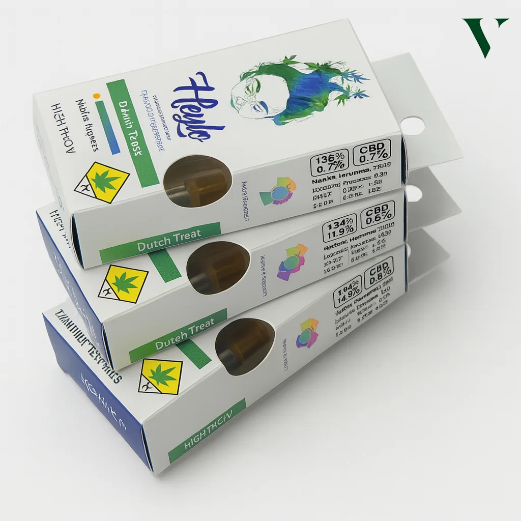 Economical CBD five panel hanger box solutions with free design templates for beauty brands.