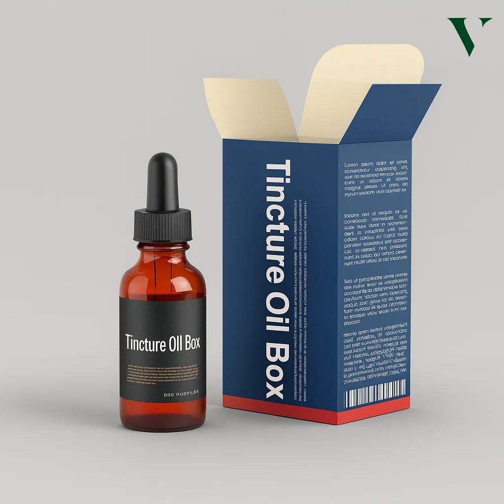 Custom CBD tincture boxes created for liquid extracts and dropper bottles