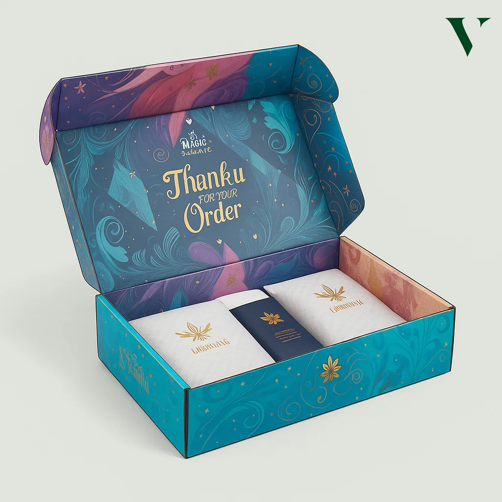 Custom branded boxes with high-resolution logos for an elite unboxing experience.