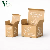 Easy-to-assemble Kraft tuck top boxes at a retail store.